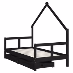 VidaXL 834545 Lit pour enfant Noir Bois