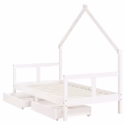 VidaXL 834547 Lit pour enfant Blanc Bois - Vue supplémentaire 4
