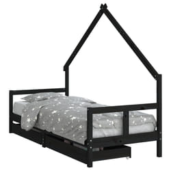 VidaXL 834551 Lit pour enfant Noir Bois