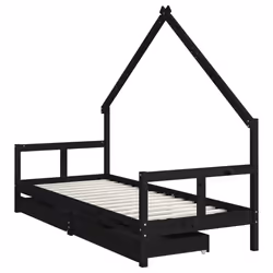 VidaXL 834551 Lit pour enfant Noir Bois