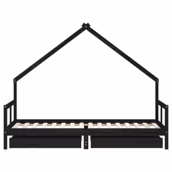 VidaXL 834551 Lit pour enfant Noir Bois - Vue supplémentaire 5