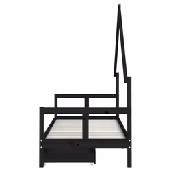 VidaXL 834551 Lit pour enfant Noir Bois - Vue supplémentaire 6