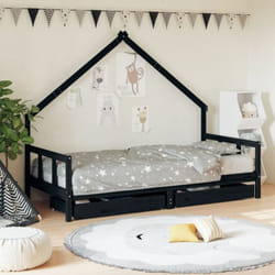 VidaXL 834554 Lit pour enfant Noir Bois