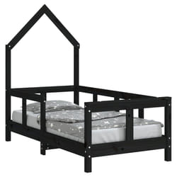 VidaXL 834557 Lit pour enfant Noir Bois