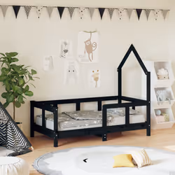 VidaXL 834557 Lit pour enfant Noir Bois