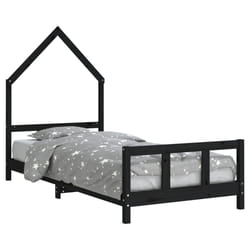 VidaXL 834563 Lit pour enfant Noir Bois