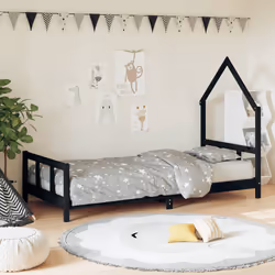VidaXL 834563 Lit pour enfant Noir Bois