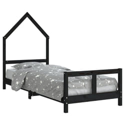 VidaXL 834566 Lit pour enfant Noir Bois