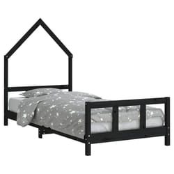 VidaXL 834569 Lit pour enfant Noir Bois