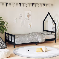 VidaXL 834569 Lit pour enfant Noir Bois