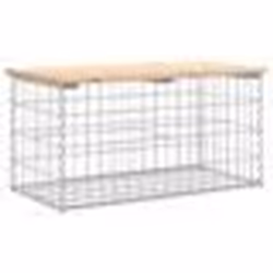 vidaXL Banc de jardin design de gabion 83x44x42 cm bois massif de pin