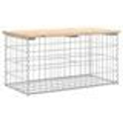 vidaXL Banc de jardin design de gabion 83x44x42 cm bois massif de pin