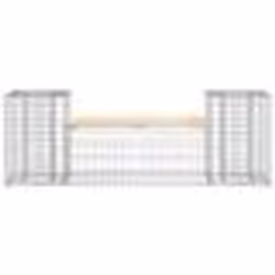 vidaXL Banc de jardin design gabion 183x41x60,5 cm bois massif de pin