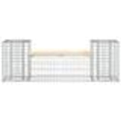 vidaXL Banc de jardin design gabion 183x41x60,5 cm bois massif de pin