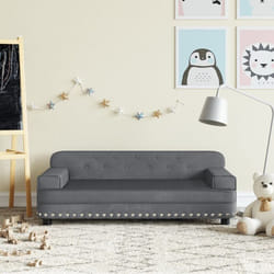 Vidaxl - Canapé pour enfants gris foncé 90x53x30 cm velours