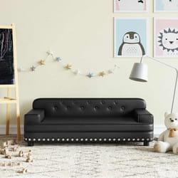 Canapé pour enfants noir 90x53x30 cm similicuir Vidaxl