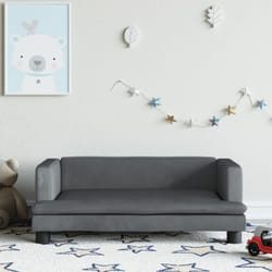 Canapé pour enfants gris foncé 80x45x30 cm velours
