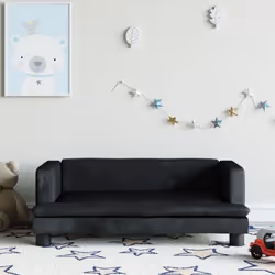 vidaXL Canapé pour enfants noir 80x45x30 cm velours