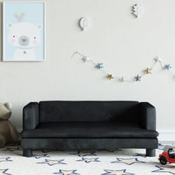 vidaXL Canapé pour enfants noir 80x45x30 cm velours