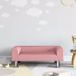 vidaXL Canapé pour enfants rose 70x45x26,5 cm velours