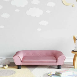 vidaXL Canapé Enfant Rose Velours
