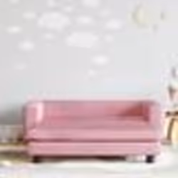 vidaXL Canapé avec repose-pied pour enfants rose 100x50x30 cm velours