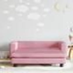 vidaXL Canapé avec repose-pied pour enfants rose 100x50x30 cm velours