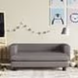 vidaXL Canapé avec repose-pied pour enfants gis 100x50x30cm similicuir