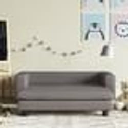 vidaXL Canapé avec repose-pied pour enfants gis 100x50x30cm similicuir