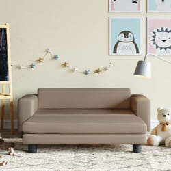 Vidaxl - Canapé avec repose-pied pour enfants cappuccino 100x50x30 cm