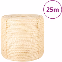 Cette corde en sisal 100 % naturel, avec sa haute résistance à la déchirure et à l'abrasion, est idéale pour un usage domesti ...