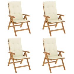 Chaises De Jardin Inclinables Lot De 4 Et Coussins Bois Teck Vidaxl