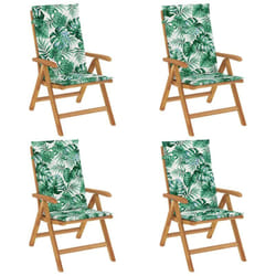Chaises De Jardin Inclinables Lot De 4 Et Coussins Bois Teck Vidaxl