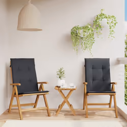 VidaXL 3196530 chaise d'extérieur Terrace Siège rembourré Polyester Noir - Vue supplémentaire 2