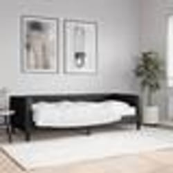 vidaXL Lit de jour avec matelas noir 80x200 cm tissu - 80 x 200 cm