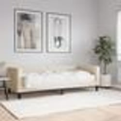 vidaXL Lit de jour avec matelas crème 80x200 cm tissu - 80 x 200 cm