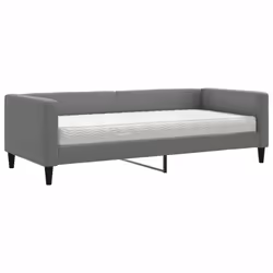 VidaXL 3196561, lit sofa, Gris, mousse, Métal, Polyester, Bois, 2230 mm, 1000 mm