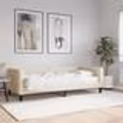vidaXL Lit de jour avec matelas crème 90x200 cm tissu - 90 x 200 cm