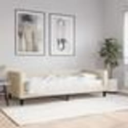vidaXL Lit de jour avec matelas crème 90x200 cm tissu - 90 x 200 cm