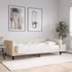 vidaXL Lit de jour avec matelas crème 100x200 cm tissu - 100 x 200 cm