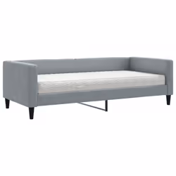 VidaXL 3196570, lit sofa, Gris, mousse, Métal, Polyester, Bois, 2130 mm, 1000 mm