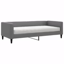 VidaXL 3196571, lit sofa, Gris, mousse, Métal, Polyester, Bois, 2130 mm, 1000 mm