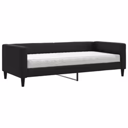 VidaXL 3196572, lit sofa, Noir, mousse, Métal, Polyester, Bois, 2130 mm, 1000 mm