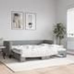 vidaXL Lit de jour avec gigogne sans matelas gris clair 80x200 cm - 80 x 200 cm
