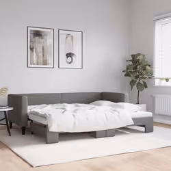 vidaXL Lit de jour avec gigogne sans matelas gris foncé 80x200 cm - 80 x 200 cm