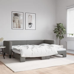 vidaXL Lit de jour avec gigogne sans matelas gris foncé 80x200 cm - 80 x 200 cm