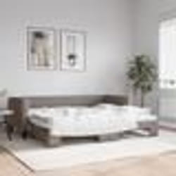 vidaXL Lit de jour avec gigogne sans matelas taupe 80x200 cm - 80 x 200 cm