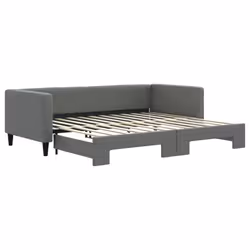 VidaXL 3196579, lit sofa, Gris, mousse, Métal, Polyester, Bois, 2230 mm, 1000 mm