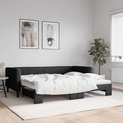 Vidaxl - Lit de jour avec lit gigogne noir 90x200 cm tissu