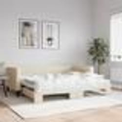 vidaXL Lit de jour avec gigogne sans matelas crème 90x200 cm - 180 x 200 cm